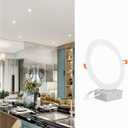 8 Inch LED Recessed Light with Junction Box, 1Pack Ultra Thin LED Recessed Lighting.6000K Daylight, No Dimmable,18W 8" Recessed Ceiling Canless Wafer Downlight.Slim Can-Killer Lights,CRI80+