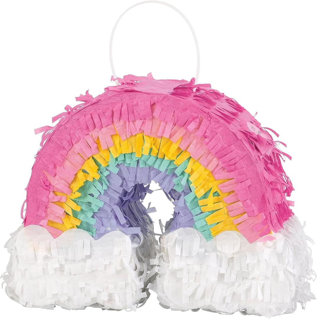 Mini Rainbow Pinata Favor Decoration (1 Pc) - Vibrant & Fun Party Essential for Candy Storage, Table Dcor & Festive Celebrations Mini Rainbow Pinata Favor Decoration (1 Pc) - Vibrant & Fun Party Essential for Candy Storage, Table Dcor & Festive Celebrations