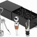 Wine Opener Gift Set-Wing Corkscrew, Foil Cutter, Pourer and Wine Bottle Stopper Accessories Kit for Wine Lovers