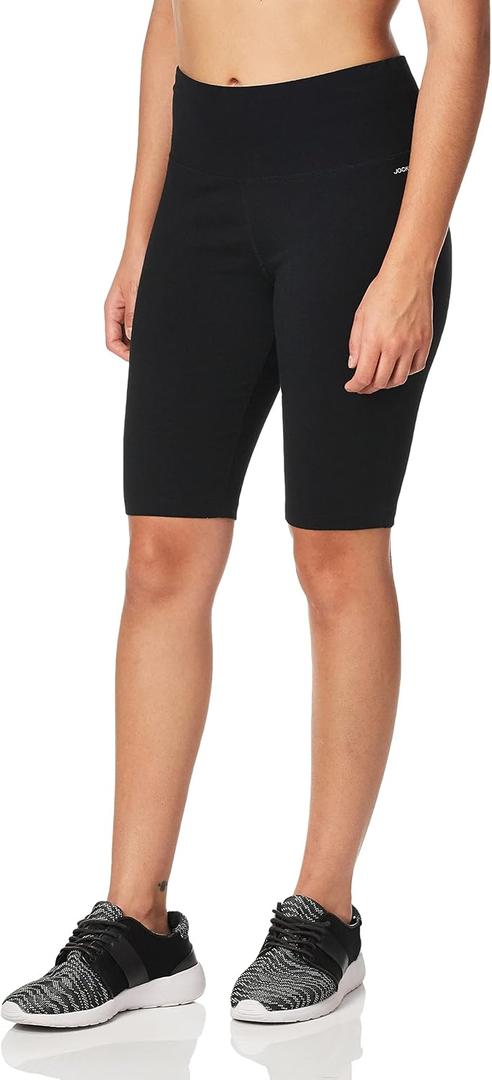Jockey Women's Active High Waist 10'' Bike Shorts (Black, XL)