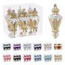 RoseCraft Christmas Ornaments Set, 5.75Inch Plastic Shatterproof Christmas Ball Hanging Ornaments for Xmas Tree Decorations, for Indoor Home Thanksgiving Halloween Party Decor - 6Pcs / Gold.