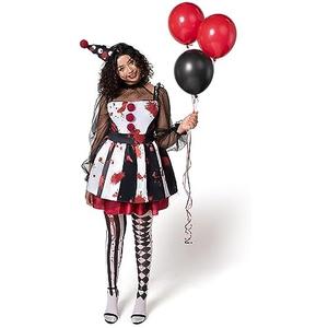 Spooktacular Creations Adult Creepy Clown Costume Women, Scary Jester Outfit for Adult Halloween Costume, Extra Large 