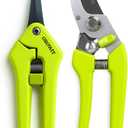 Craft911 Pruning Shears & Gardening Scissors Set - 7" Titanium Coated Sharp Garden Clippers, Stainless Steel Flower Shears for Plant - Garden Pruners, Florist Scissors with Non-Slip Grip, 1