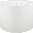 12" Wx 10" H Drum Lampshades, No Assembly Required, Fabric Lampshade for Table Lamp, Bedside Lamp, Floor Lamp, Metal Spider Fitter, White