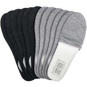 Skicuff 5 Pairs Insole Socks Charcoal Women Socks for Inserts Comfort Odor Absorbing for Women Men Adult Sockless, Insole No Included(Black and Gray)