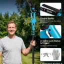 Electric Pole Saw 6inch Mini Chainsaw Cordless Brushless 5.4Ah Battery Fast Charger Telescopic Power Pole Saw Tree Trimmer Limb Branch Cutter Pruner 16 Ft Max Reach Multi-Angle Blue