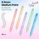 2 x Black Ink Gel Pens: 10 Count Quick dry 0.5mm Fine Point Pens - Smooth Writing Silent Clicker Retractable for School Office & Cute pretty gift