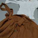 AMAWMW Toddler Baby Girl Fall Winter Clothes Long Sleeve Ruffle Shirt Corduroy Mini Skirt Infant Girl A-line Dress (12-18 Months, A White + Brown)