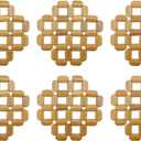 Semetall Wooden Trivets, Set of 6 Natural Wood Trivet Mat,6" Kitchen Wood Hot Pads Trivet-Heat Resistant Pads for Hot Dishes
