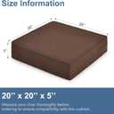 Shinnwa Gel Memory Foam Recliner Cushion for Elderly, Extra Large Seat Cushion, Dual-Layer Foam Chair Pad for Couch, Armchair, Wicker Chairs, Floor, 20 × 20 × 5in, Caramel