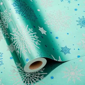 Amazon.com: MAYPLUSS Christmas Wrapping Paper Roll - 17 Inch X 33 Feet - Festive Blue Snowflake Gift Holiday Pattern Foil Wrapping Paper Sheets Winter Gift Wrap for Wedding, Party, Birthday & Festive Decoration : Health & Household