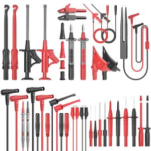 Goupchn Silicone Multimeter Test Leads Kit 33PCS with Replaceable Wire Piercing Probes Set, Alligator Clips, Test Hook Clips, Testing Tweezer for Digital Electrical Multimeter Testing