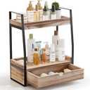 2-Tier Bathroom Organizer Countertop, Bathroom Sink Organizer Countertop, Vanity, Counter Shelf, Brown