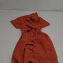 Women's Short Sleeves Midi Orange Dress Medium