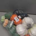 24 Pcs Bulk Assorted Rustic Harvest Artificial Pumpkins Foam Pumpkin in White Orange Green Teal for Fall Autumn Halloween Decoration Thanksgiving Party Home Kitchen Decor Baby Shower Wedding