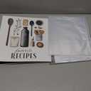 Large Kitchen-Themed Recipe Binder  11.5 x 12 | Includes 25 Clear Plastic Protective Pages, 25 Recipe Sheets, 12 Dividers | Black with Kitchen Utensils Design