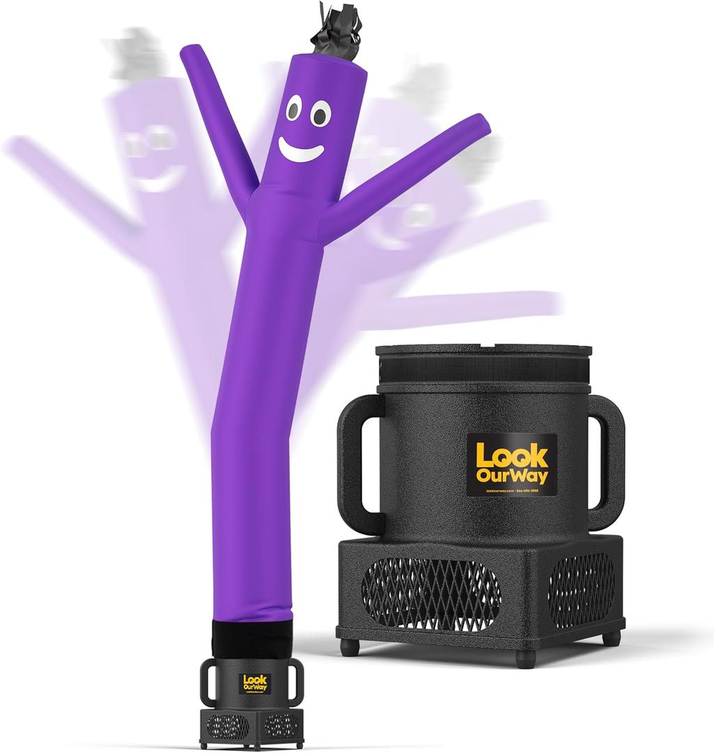LookOurWay Air Dancers Wacky Waving Inflatable Tube Man Set - 7ft Tall Advertising Air Dancer Waving Man Inflatable Tube Guy with Sky Dancer Blower - Purple