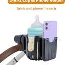 Cup Holder Compatible with Cybex Stroller | Rotable and Adjustable, Stroller Cup Holder with Phone Slot