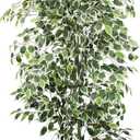 Yepdin 6 FT Artificial Ficus Tree 600 Leaves Faux Plants Indoor Tall with Black Pot Large Fake Tree for Home Office Living Room Decor