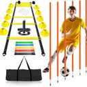 Soccer Agility Training Poles Equipment |Adjustable Soccer Equipment for Training Includes 6 Flexible Agility Poles