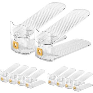 CiBiZi Clear Shoe Slots Organizers 10Pack Shoe Stacker Organizer for Closet Shoe Stackers for a Pair of Shoes Shoe Display Shelf Shoe Rack Holders Space Saver Organizador de Zapatos (Clear)