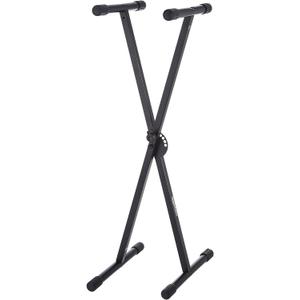 Keyboard and Piano Stand, Adjustable Height, Portable Single-X-Shape, Black