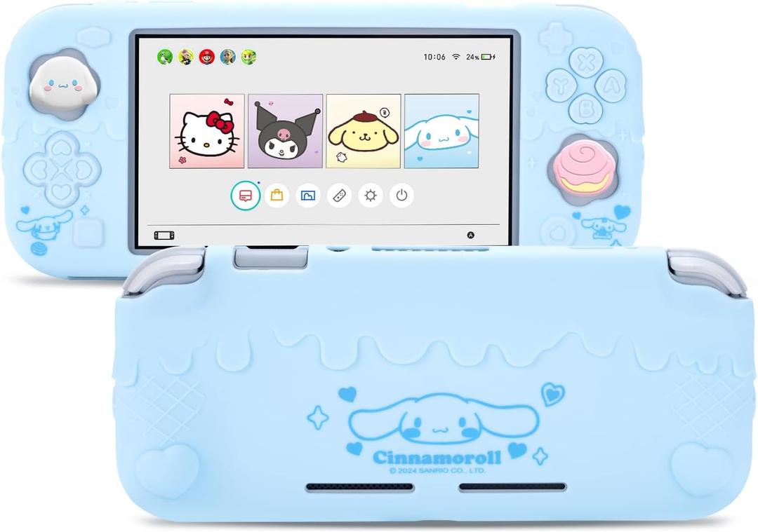 Kuitmor Switch Lite Protective Case,Soft Silicone Protective Shell,Anti-Scratch Protective Cover Case for Switch Lite with 2 Thumb Grip CapsBlue Cinnamoroll