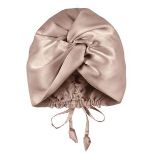 OLESILK Silk Bonnet for Sleeping Women: 100% Mulberry 22 Momme Silk, Adjustable Fit for Night Hair Care, No Frizz for Curls, Camel (One Size)