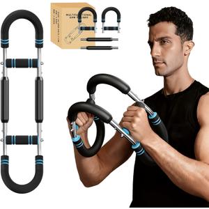Twister arm Trainer, Adjustable Resistance (40-140 lbs) Chest Workout Equipment,Forearm Power Exercise bar , pectoralis spinalis Device, Portable Detachable Design
