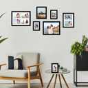 YESKAY 8.5x11 Picture Frame - 8.5 x 11 Photo Frame Made of Solid Oak Wood and Real Glass,Display Picture 2 Opening 5x7 with Mat or 8.5x11 Without Mat for Wall & Tabletop(Color Black)