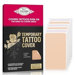 Tattoo Cover Up Patch, UltraThin Waterproof Tattoo Cover Up Tape for Tattoos, Scars and Birthmarks, 6 Pcs