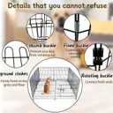 Foldable Metal Dog Playpen, Portable Pet Pen Puppy Exercise Pens 8 Panels Small/Medium Dogs Fence for Yard Indoor&Outdoor RV Travel Camping with Doors for Cat Rabbit Hedgehog