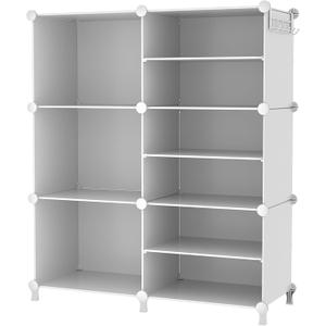 AWTATOS 6 Cube Closet Organizer Storage Shelves Portable Clothes Organizers and Storage Stackable Cubby Shelving for Closet Bedroom Living Room Office White