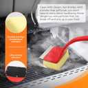 MEKER Grill Brush Bristle Free, Grill Cleaner Brush with 3 BBQ Replacement Head, Seamless Scraper Tool for Cast Iron, Stainless Steel Grates, Safe Grill Scraper Outdoor BBQ Grill, Red