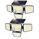 LYWALT Solar Outdoor Lights - 3000LM 188 LED Motion Sensor Outdoor Lights, 4 Heads Security Light,IP65 Waterproof, Easy Install,270°Wide Angle Flood Wall Light with 3 Modes for Backyard Yard (4 Pack)