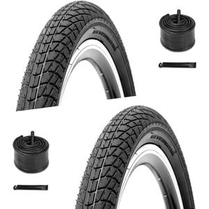 2-Pack 16 Kids Bike Tire, 16x1.95 inch BMX Heavy Duty Bike Tire, Puncture-Resistant Bicycle Tire, 16"/20" Inner Tubes Schrader Valve, Compatible with Child, Tricycle, Cruiser Bike