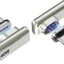 240W Right Angle 90 Straight Magnetic USB C Adapter Extender Straight USB4 40Gbps 8K 60Hz for Thunderbolt 3/4, MacBook Pro/Air, Steam Deck, PS5 (2 Pack) W/ 2 Connector Tips
