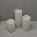 NURADA Large Outdoor Solar Candles Waterproof - 6" 8" 10" x 4" Rechargeable Solar Powered Flameless LED Pillar Flickering Candle for Patio Porch Lanterns Decor - Ivory White Set of 3