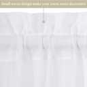 MIULEE Sidelight Sheer French Door Curtains Short 25 x 20 Inches Light Filtering Window Treatment with Tieback 2 Panels, White