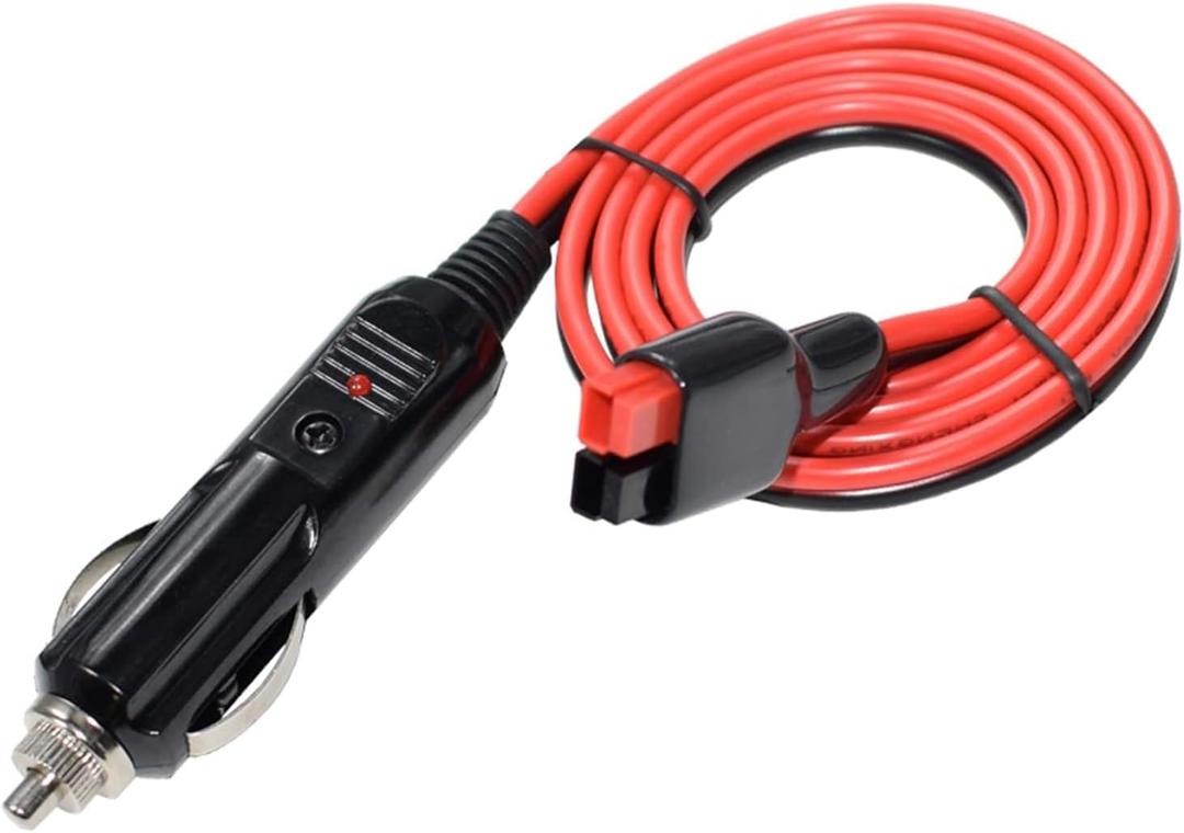 15A Car Cigarette Lighter Plug Extension Cable 12AWG Battery Charger Adapter 45A Connector Compatible with Anderson Powerpole- 3.3ft/1m