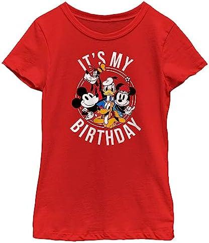 Girl's Mickey & Friends It's My Birthday Group Shot T-Shirt, XS