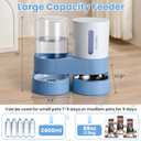 2 Pack Automatic Cat Feeder Stainless Steel Water Dispenser Gravity Food Feeder and Waterer Set with Pet Food Bowl for Small Medium Kitten Puppy Pets Large Capacity(Blue)