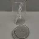 French Press Replacement Glass with Steel Filters by Cafe Crush Club - Fire Hardened Borosilicate Beaker - 34 Ounce | 1 Liter Size with White Measures