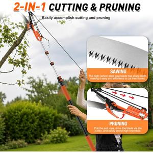 SISUPASSIE 26FT Reach Tree Trimmer, Telescoping Pole Saw with 5-20FT Extension Pole, Manual Tree Pruner Extendable for Yard, Garden, Patios