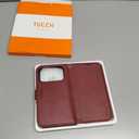 TUCCH Detachable Case Wallet for iPhone 17 Pro (6.3") 2025, Wrist Strap | 4 Card Holders RFID Blocking | Wireless Charging | Stand | 2-in-1 Magnetic | PU Leather | Shockproof Folio Cover | Dark Red