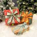 2 x Orange Silk Chiffon Ribbon,Terracotta Frayed Shimmery Silk Ribbon for Bridal Flower Bouquet Christmas Gift Wrapping Wedding Decor Invitations Decorations 1.5" x 15 Yards (5Yards X 3 Rolls)