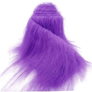Fur Fabric for Crafts 4" x 60", Faux Fur Fabric Strips Lavender, Shaggy Craft Plush for DIY Santa/Gnome Beard, Handmade Christmas Halloween Cosplay Costume