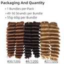 100% Human Hair Deep Wave Knotless Pre-Separated Crochet Hair feather crochet human hair extensions for Women #30 Color 18inch 120g