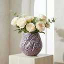 Sunddo Purple Ceramic Vase, Large Round