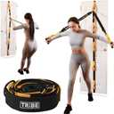 Tribe Lifting Adjustable Resistance Band Anchor - Door Anchor with 5 Loops & Metal Rings, Durable Nylon Strap for Full-Body Workouts